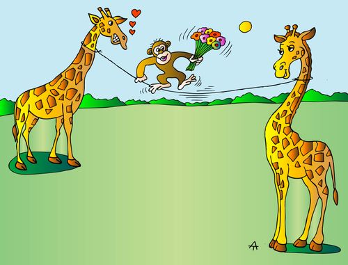 Giraffe Romance