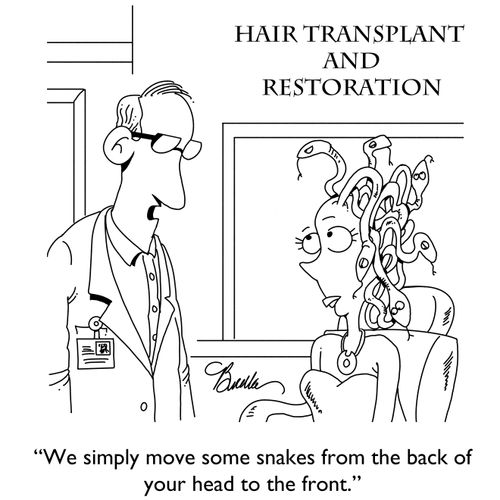 "We simply move some snakes from the back of your head to the front."