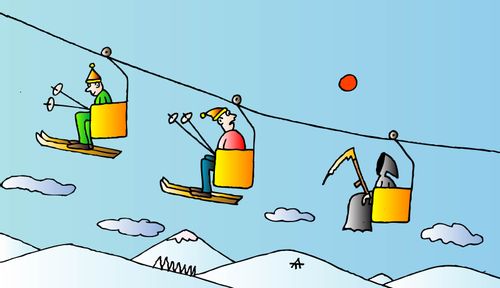 Death riding the ski lift