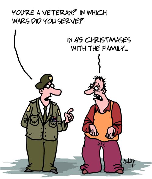 "You're a veteran? In which wars did you serve?"