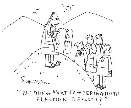 "Anything about tampering with election results?"