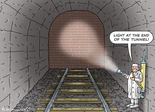 "Light at the end of the tunnel!"
