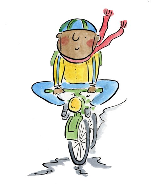 A smiling cyclist