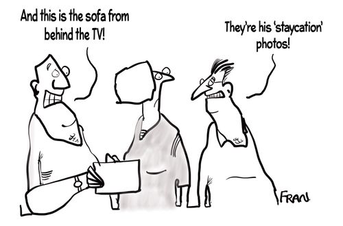 "And this is the sofa from behind the TV!"