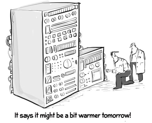 "It says it might be a bit warmer tomorrow!"