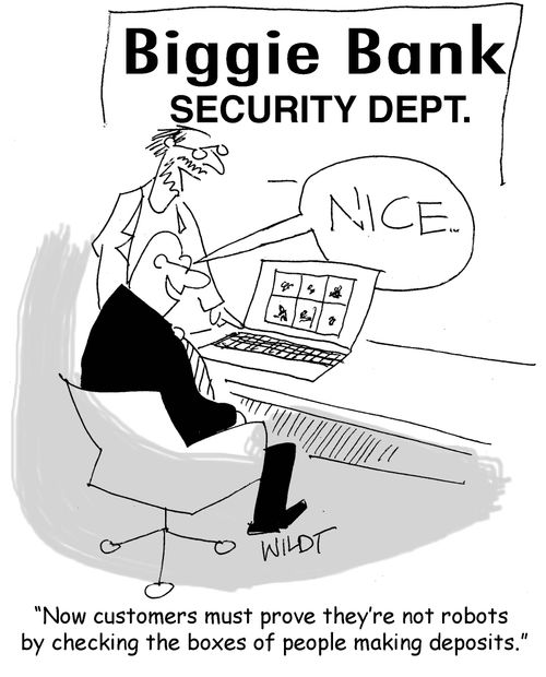  "Now customers must prove they're not robots by checking the boxes of people making deposits."