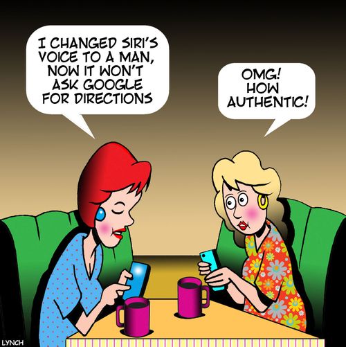 "I changed Siri's voice to a man, now it won't ask google for directions."