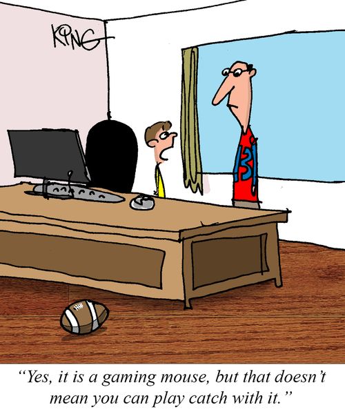 "Yes, it is a gaming mouse, but that doesn't mean you can play catch with it."