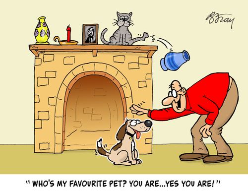 "Who's my favourite pet? You are... Yes you are!"