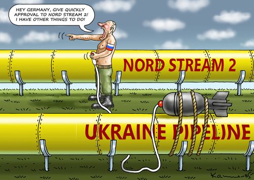 "Hey Germany, give quickly approval to Nord Stream 2! I have other things to do."