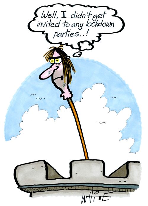 "Well, I didn't get invited to any lockdown parties. . .!"