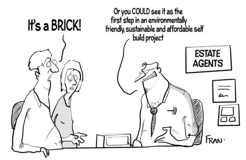 "Or you could see it as the first step in an environmentally friendly, sustainable and affordable self-build project!"