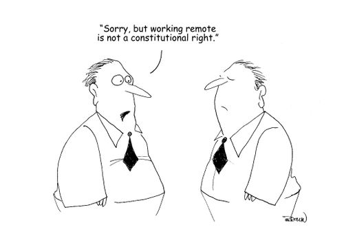"Sorry, but working remote is not a constitutional right."