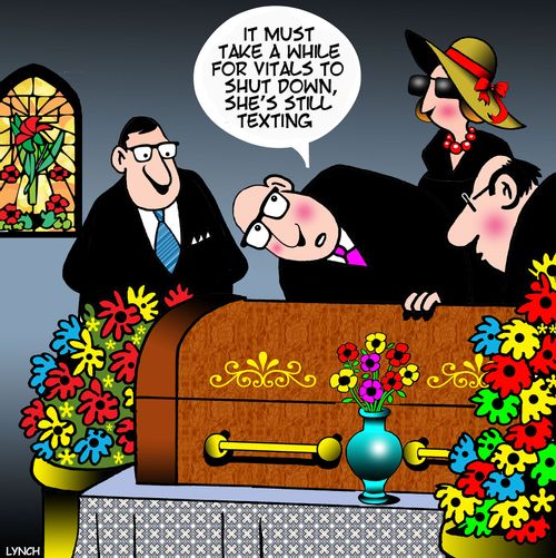 "It must take a while for vitals to shut down, she's still texting."