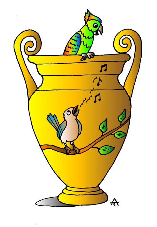 Songbird on Vase