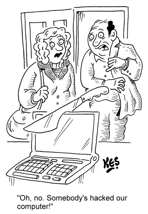 "Oh, no. Somebody's hacked our computer!"