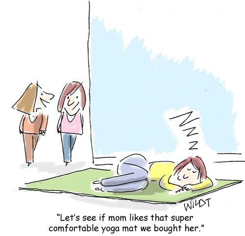 "Let's see if mom likes that super comfortable yoga mat we bought her."