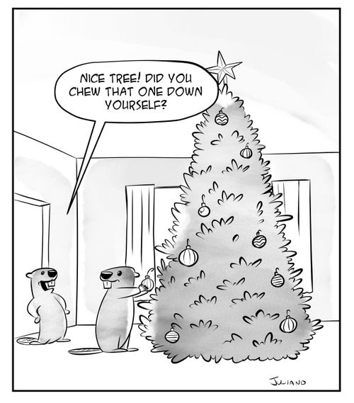 "Nice tree! Did you chew that one down yourself?"