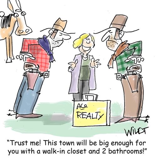 "Trust me! This town will be big enough for you with a walk-in closet and 2 bathrooms!"