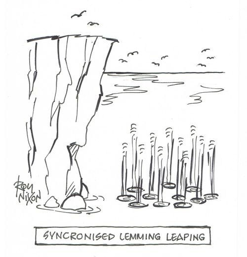 Synchronised lemming leaping