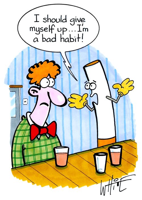 "I should give myself up... I'm a bad habit!"
