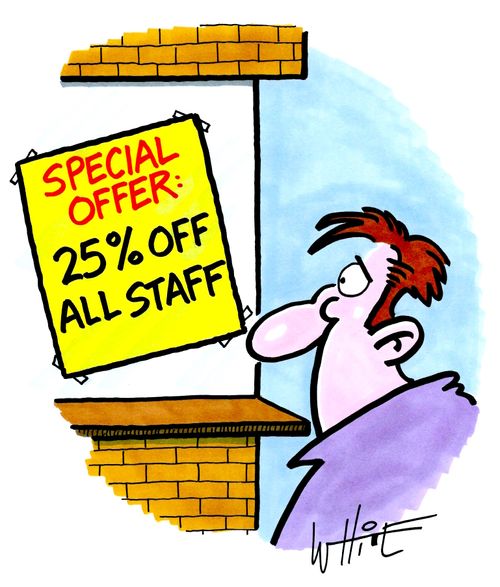 Special offer: 25% off all staff