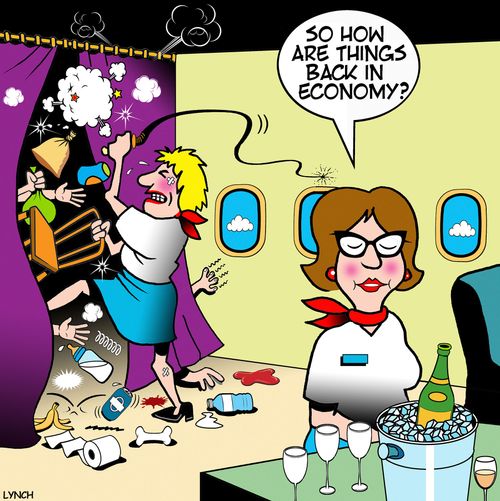 "So how are things back in economy?"