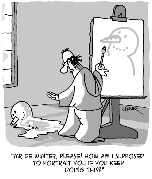 "Mr De Winter, please! How am I supposed to portrait you if you keep doing this?"