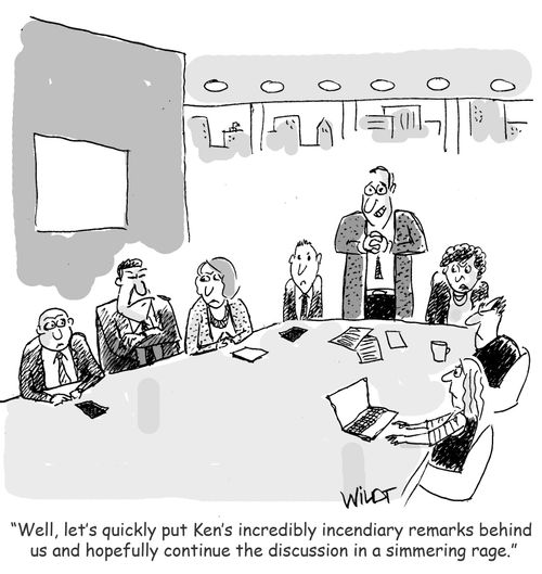 "Well, let's quickly put Ken's incredibly incendiary remarks behind us and hopefully continue the discussion in a simmering rage."
