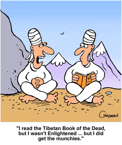 "I read the Tibetan Book of the Dead, but I wasn't Enlightened. . . but I did get the munchies."