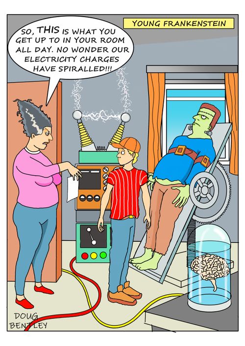 "So, this is what you get up to in your room all day. No wonder our electricity charges have spiralled!!!"