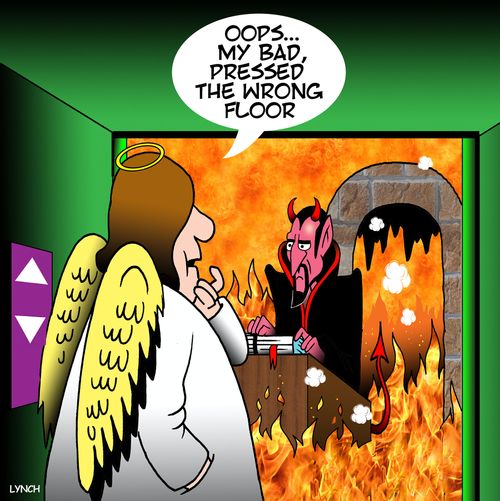 "Oops. . . my bad, pressed the wrong floor."