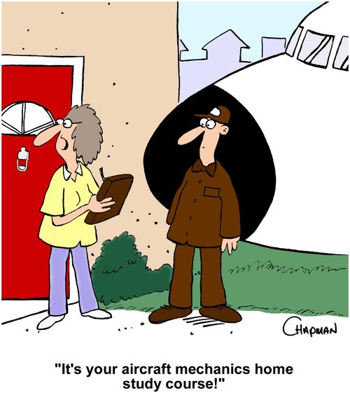 "It's your aircraft mechanics home study course!"