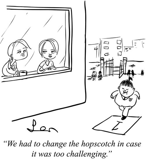  "We had to change the hopscotch in case it was too challenging." 