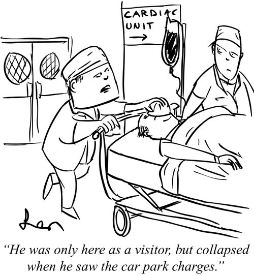 "He was only here as a visitor, but collapsed when he saw the car park charges."