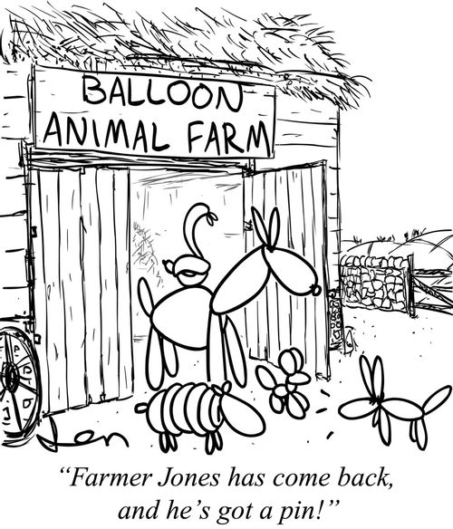 "Farmer Jones has come back, and he's got a pin!"