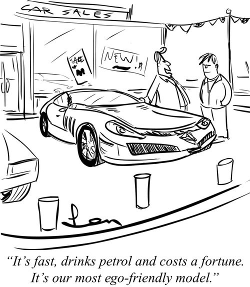 "It's fast, drinks petrol and costs a fortune. It's our most ego-friendly model."