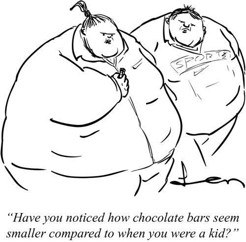 "Have you noticed how chocolate bars seem smaller compared to when you were a kid?"