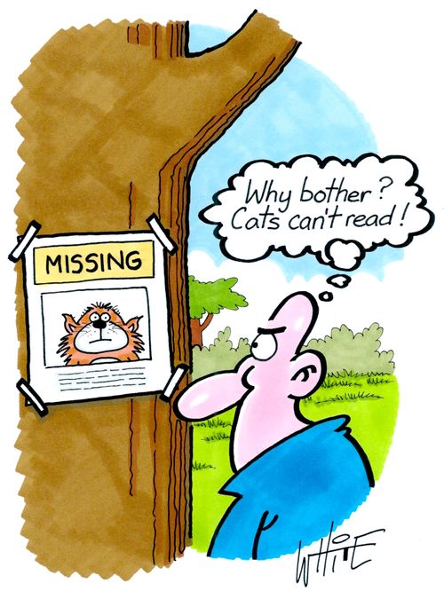 Why bother? Cats can't read!