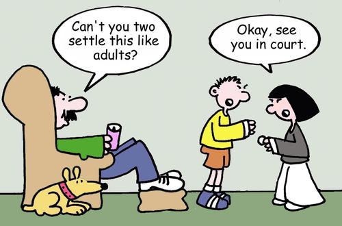 "Can't you two settle this like adults?"