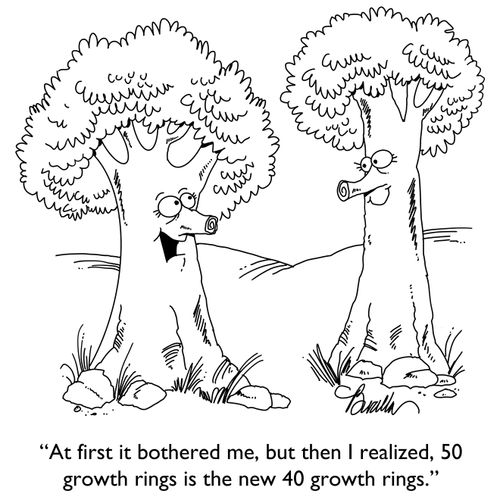 "At first it bothered me, but then I realized, 50 growth rings is the new 40 growth rings."