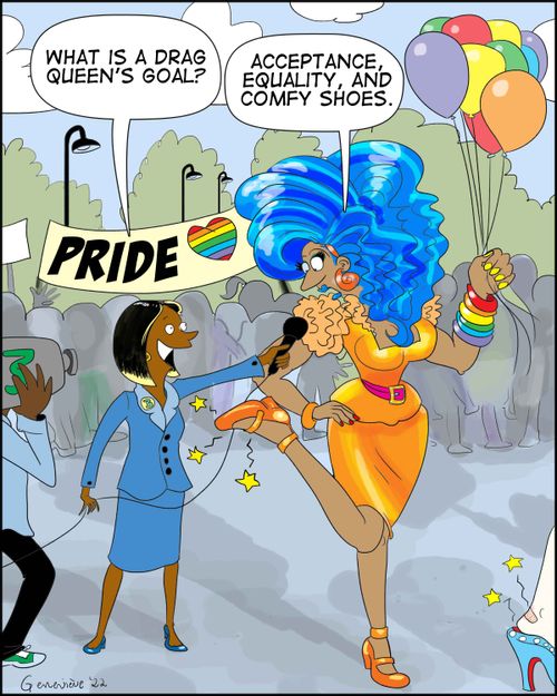 "What is a drag queen's goal?"
