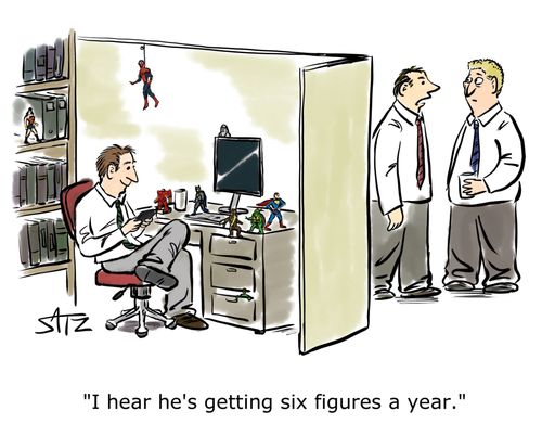 "I hear he's getting six figures a year."