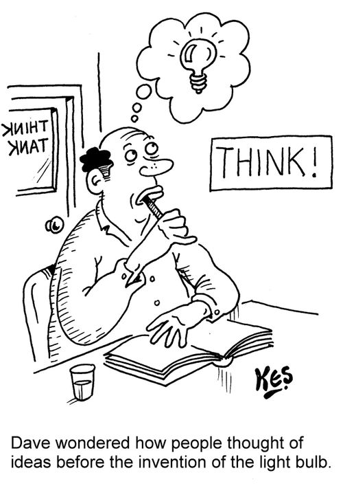 Dave wondered how people thought of ideas before the invention of the light bulb.
