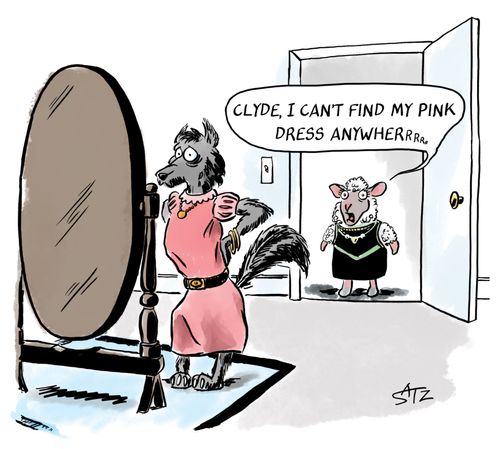 "Clyde, I can't find my pink dress anywherrrr..."