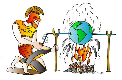 Mars burning the world