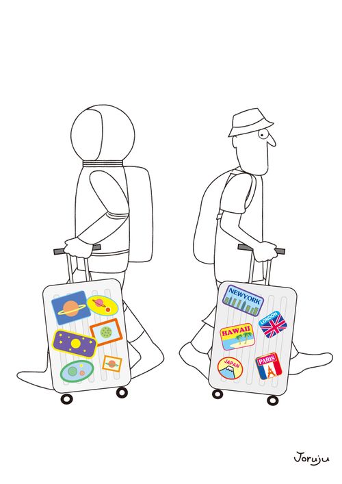 Astronaut's Travel Stickers
