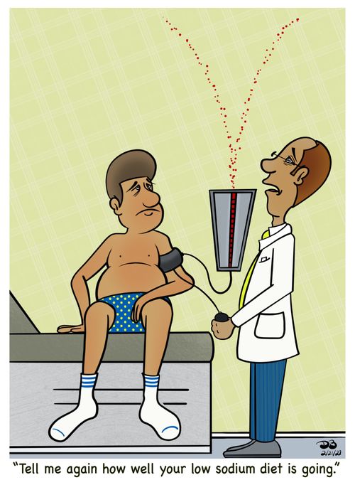 "Tell me again how well your low sodium diet is going."