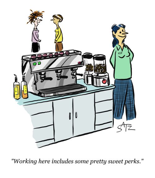"Working here includes some pretty sweet perks."