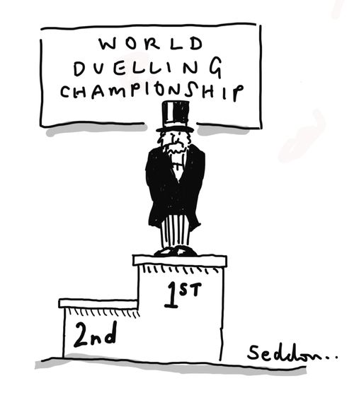 World duelling championship podium.